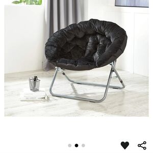 Oversized black velvet chair